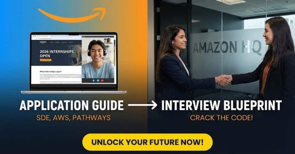 Amazon Internships 2026 | SDE, AWS, Pathways Amazon Internships 2026: The Ultimate Application & Interview Guide (SDE, AWS, Pathways)